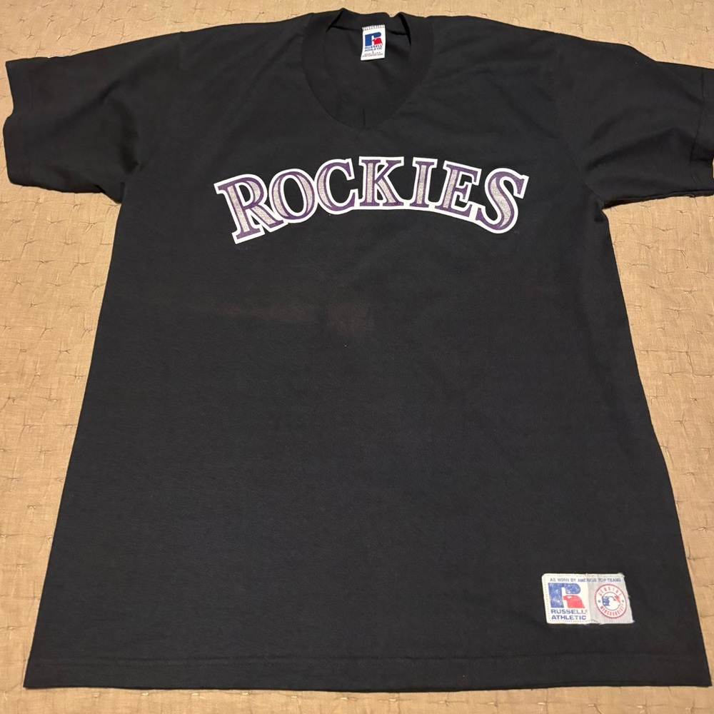 Vintage Dante Bichette Colorado Rockies Russell Athletic Jersey T-Shirt Size L